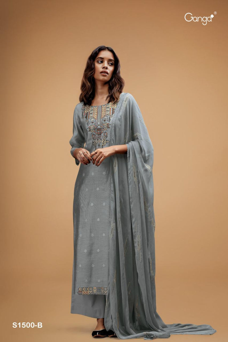 Ganga Dno 1500 Silk With Heavy Beautiful Work Stylish Designer Fancy Salwar Kameez