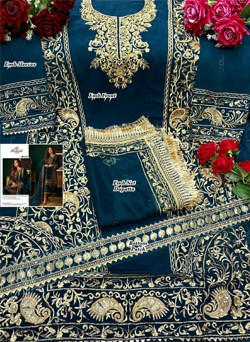 Ramsha Dno R 470 Georgette With Beautiful Work Stylish Designer Wedding Look Fancy Salwar Kameez