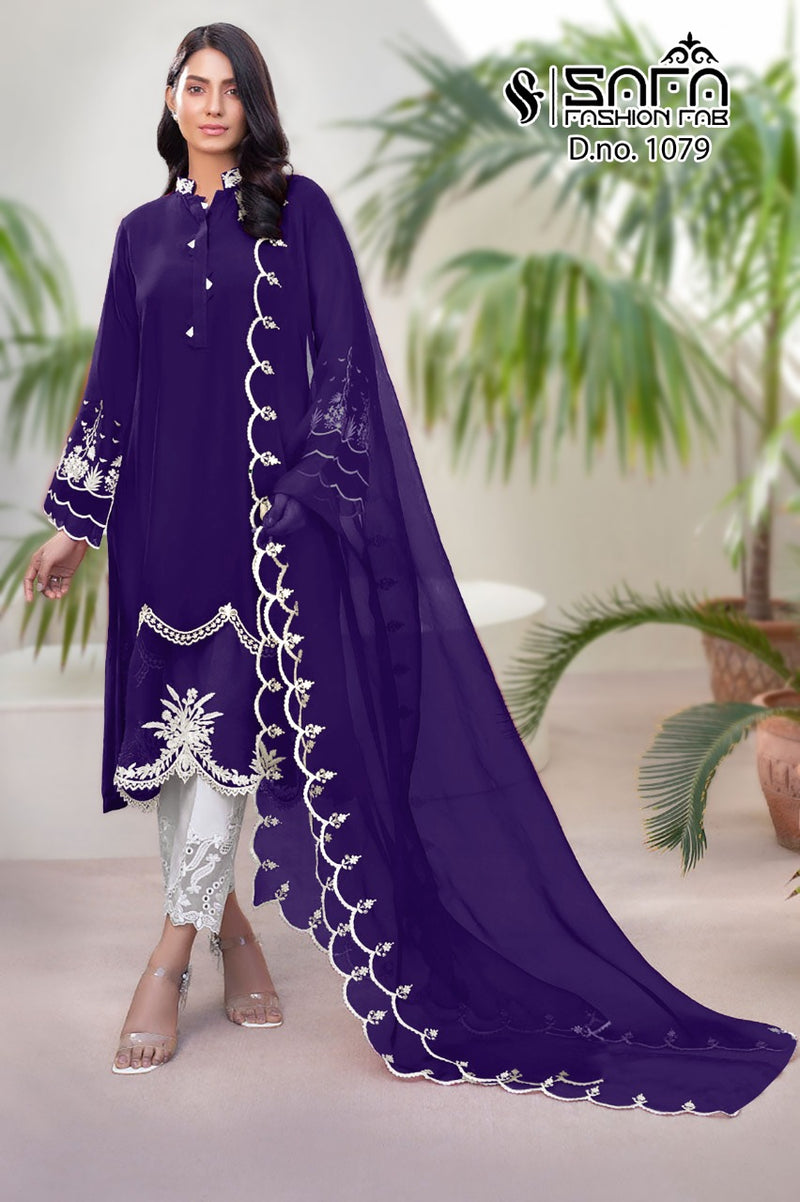 Safa Fashion Dno 1079 Georgette With Embroidery Work Stylish Designer Party wear Kurti