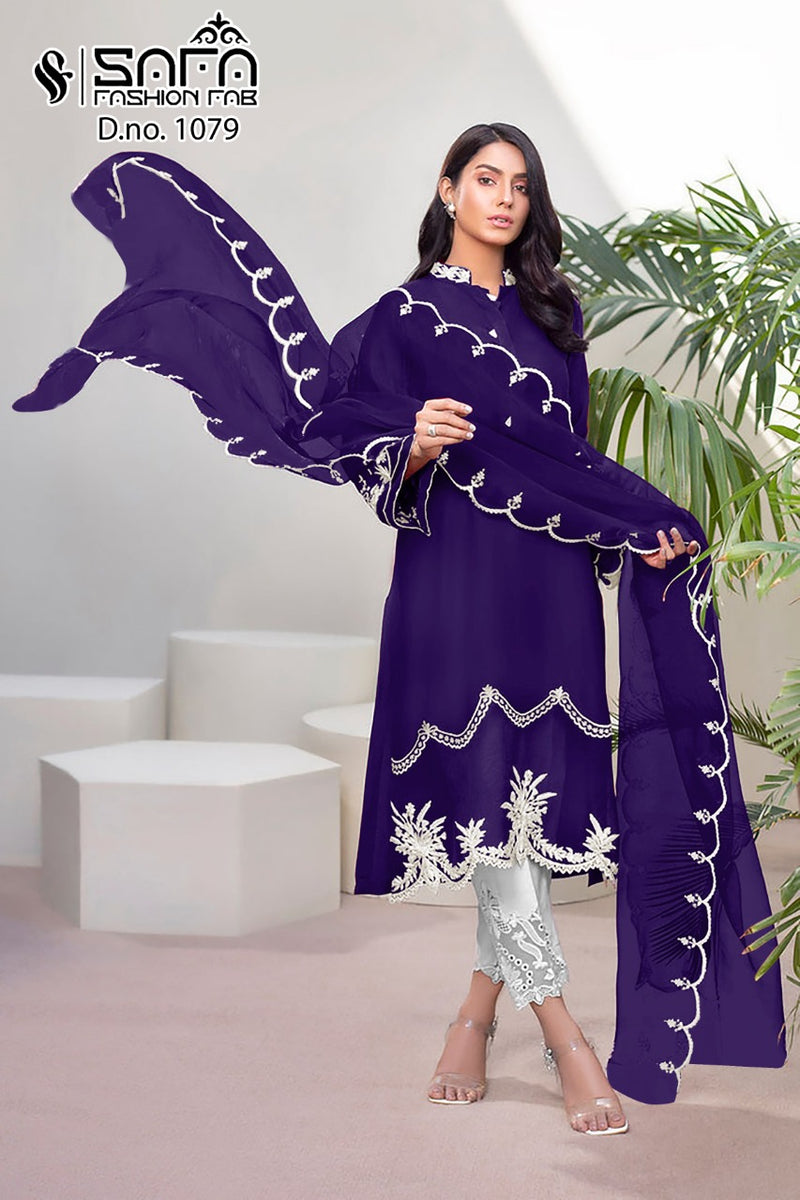 Safa Fashion Dno 1079 Georgette With Embroidery Work Stylish Designer Party wear Kurti