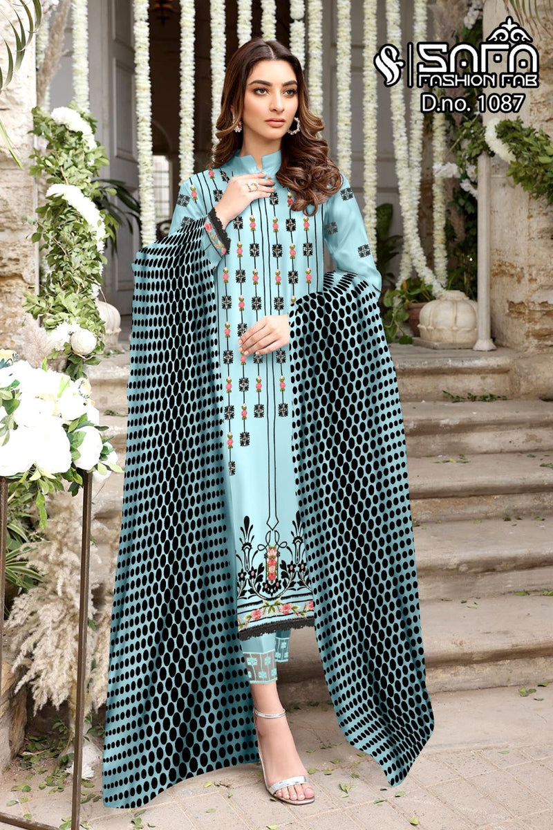 Safa Fashion Dno 1087 Georgette With Embroidery Work Stylish Designer Casual Wear Fancy Kurti