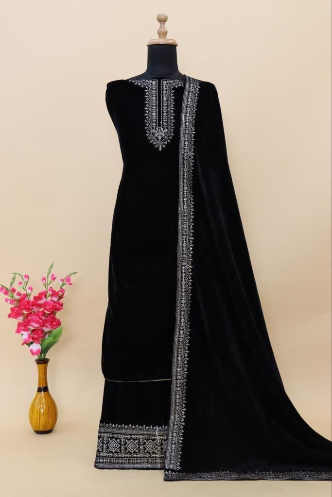 Lt Nitya Afreen Velvet With Beautiful Work Stylish Designer Attractive Look Party Wear Salwar Kameez