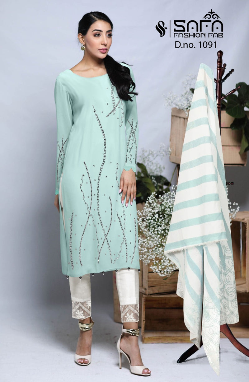 Safa Fashion Dno 1091 Georgette With Heavy Beautiful Work Stylish Designer Party Wear Kurti