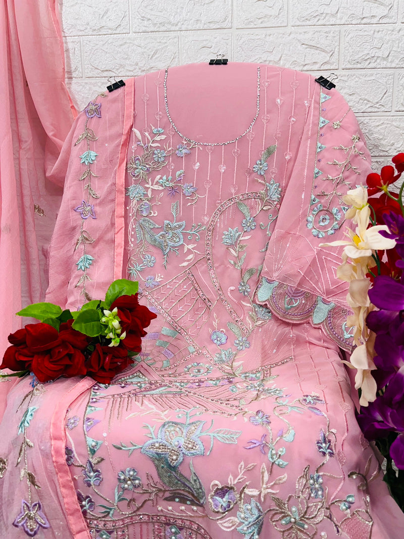 Al Khushbu Dno 1040 Georgette With Heavy Embroidery Work Stylish Designer Party Wear Salwar Kameez