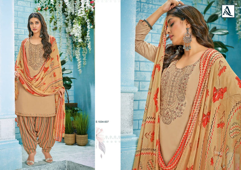 Alok Suit Nusrat-E-Patiyala Pure Cotton With Printed Work Stylish Designer Fancy Salwar Kameez