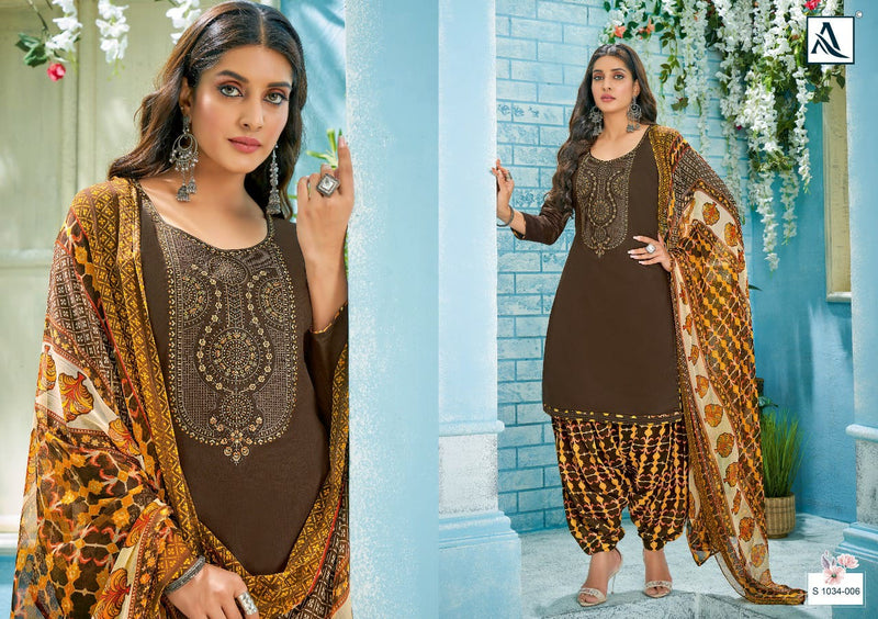 Alok Suit Nusrat-E-Patiyala Pure Cotton With Printed Work Stylish Designer Fancy Salwar Kameez