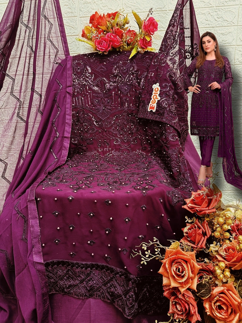 Fepic Rosemeen 1280 Georgette With Embroidery Work Stylish Designer Salwar Kameez