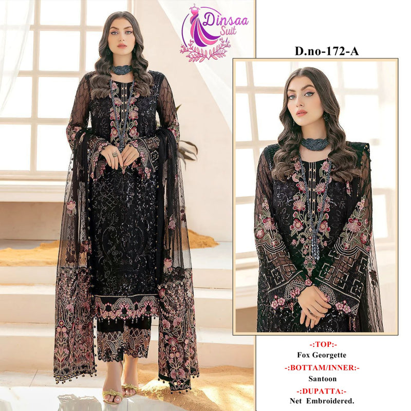 Dinsaa Suit Dno 172 Georgette With Heavy Beautiful Work Stylish Designer Wedding Wear Salwar Kameez