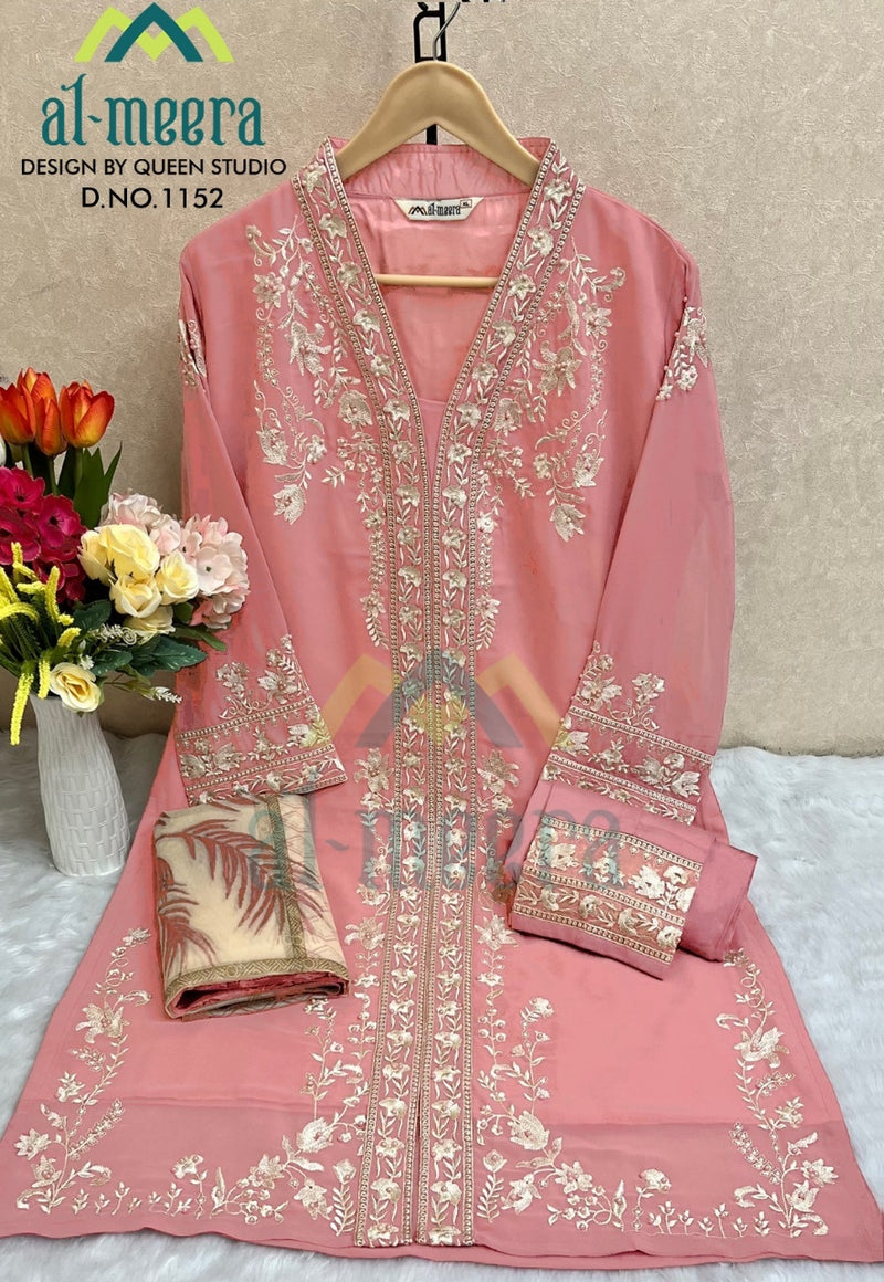 Al Meera Dno 1152 Georgette With Heavy Embroidery Work Stylish Designer Party Wear Fancy Kurti
