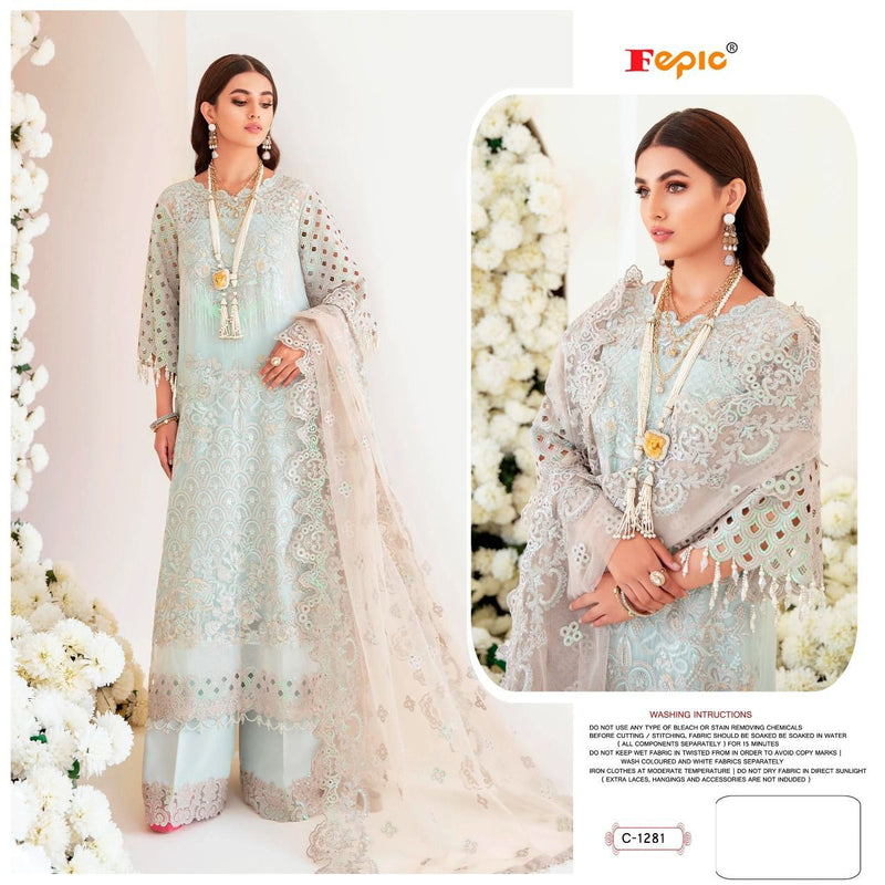 Fepic Suit C 1281 Organza Embroidered With Heavy Handwork Salwar Kameez