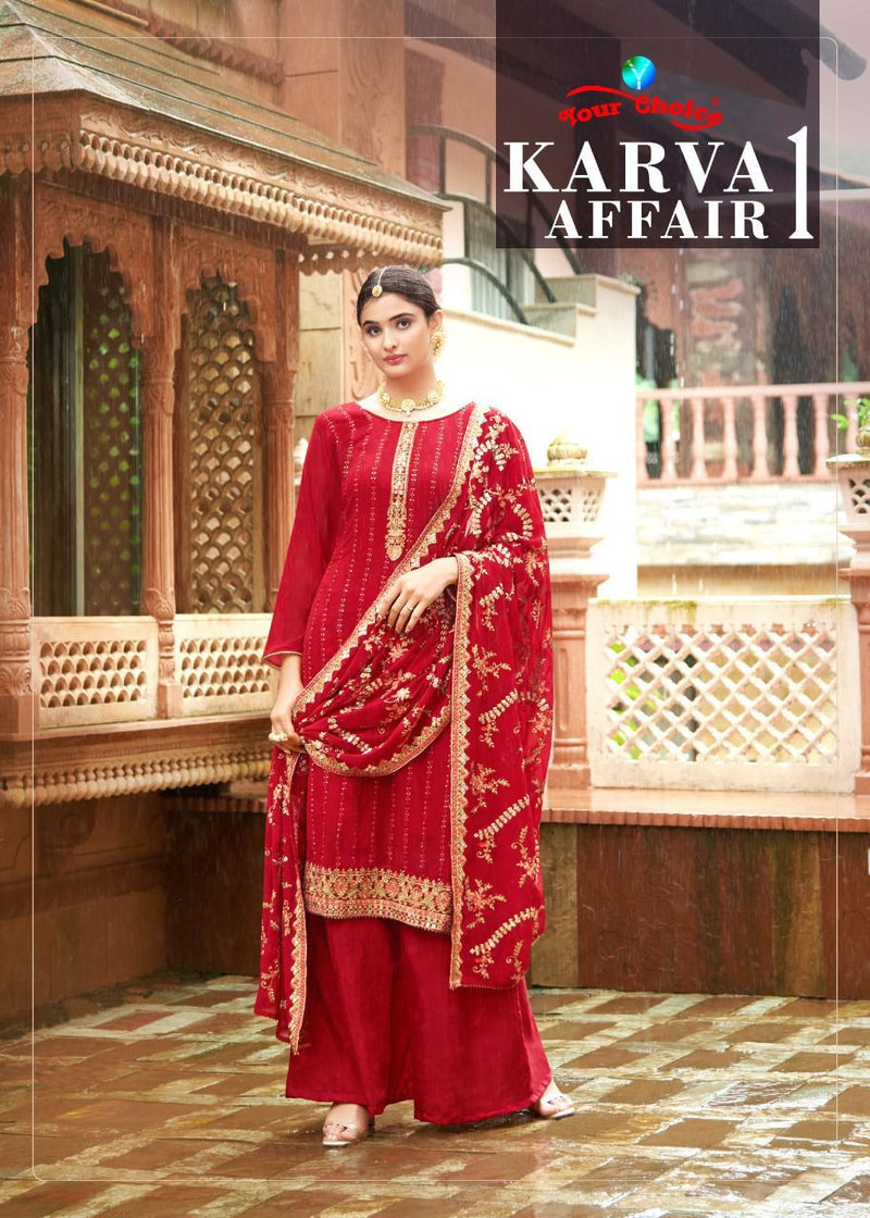 Your Choice Karva Affair Vol 1 Blooming Georgette Stylish Festive Wear Collection