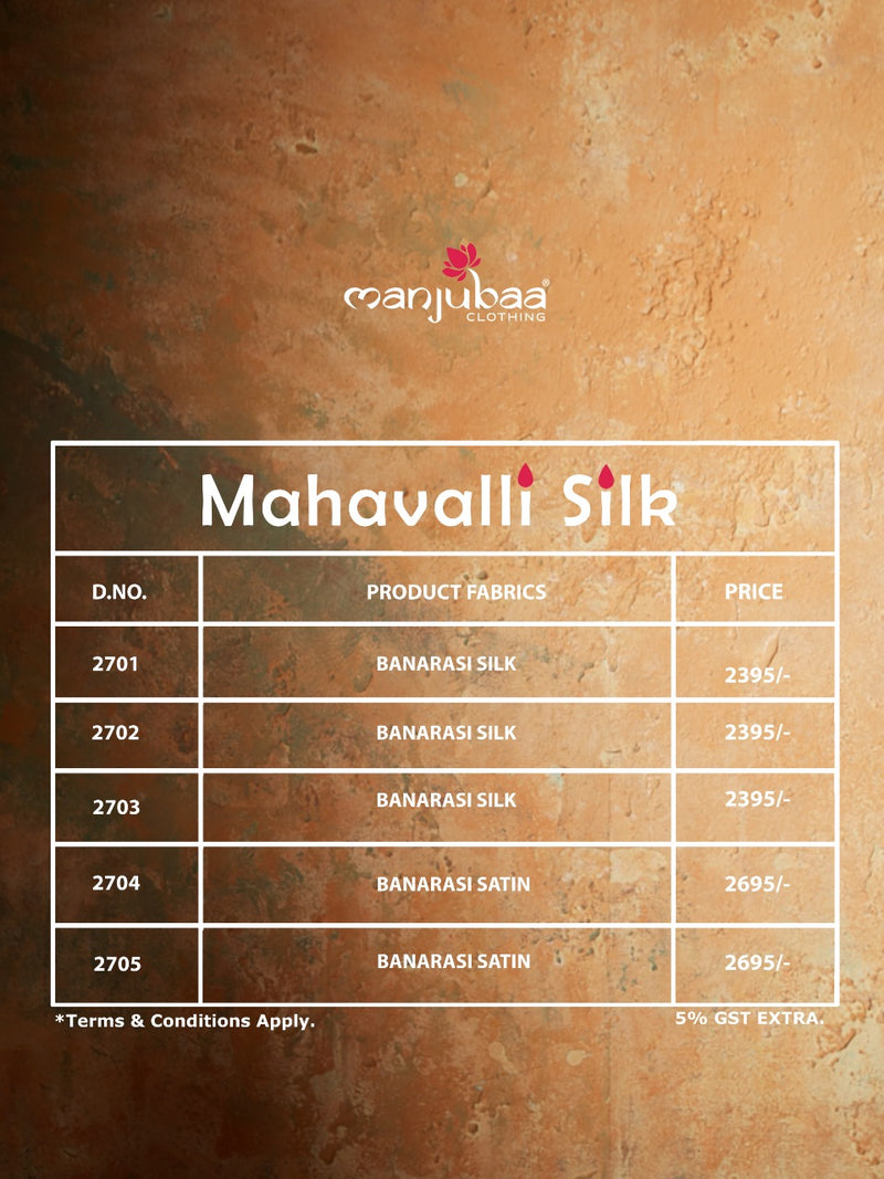 Manujuba Mahavali Silk Designer Ethnic Sarees In Banarasi Silk