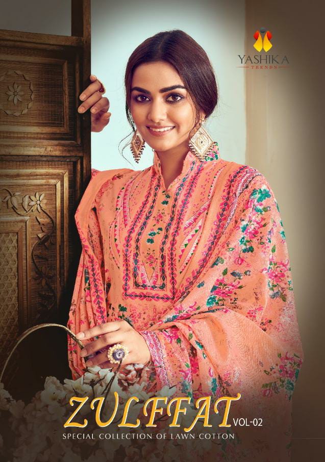 Yashika Trends Zulffat Vol 2 Pure Lawn With Fancy Dress Salwar Suits