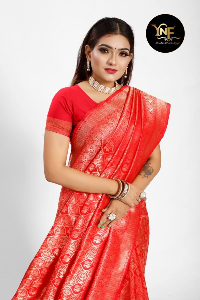 Ynf Presents By Myntra Tanchori Kanjeevaram Gorgeous Look Exclusive Traditional Wear Sarees