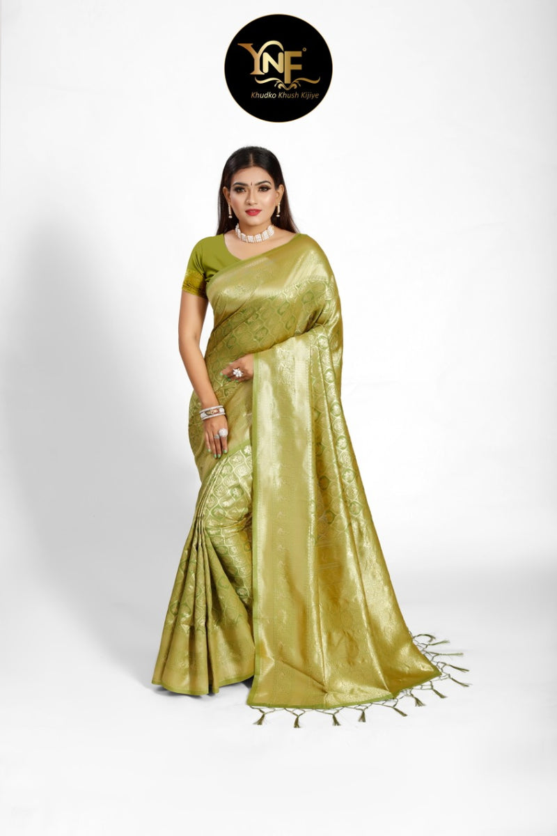 Ynf Presents By Myntra Tanchori Kanjeevaram Gorgeous Look Exclusive Traditional Wear Sarees