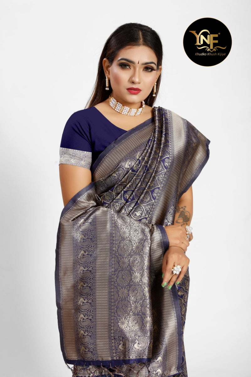 Ynf Presents By Myntra Tanchori Kanjeevaram Gorgeous Look Exclusive Traditional Wear Sarees