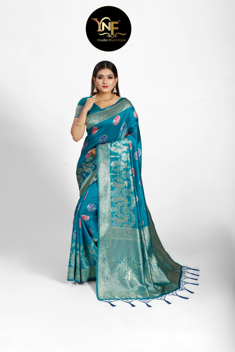Ynf Presents By Taneira Silk Banarasi Designer Gorgeous Look Traditional Wear Fancy Sarees