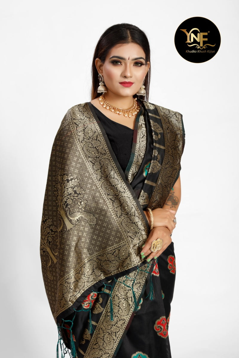 Ynf Presents By Taneira Silk Banarasi Designer Gorgeous Look Traditional Wear Fancy Sarees