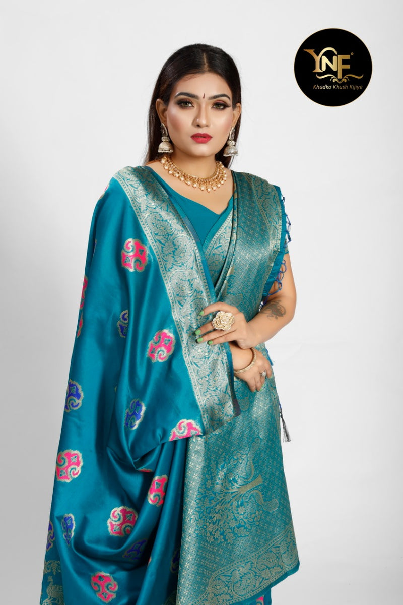Ynf Presents By Taneira Silk Banarasi Designer Gorgeous Look Traditional Wear Fancy Sarees