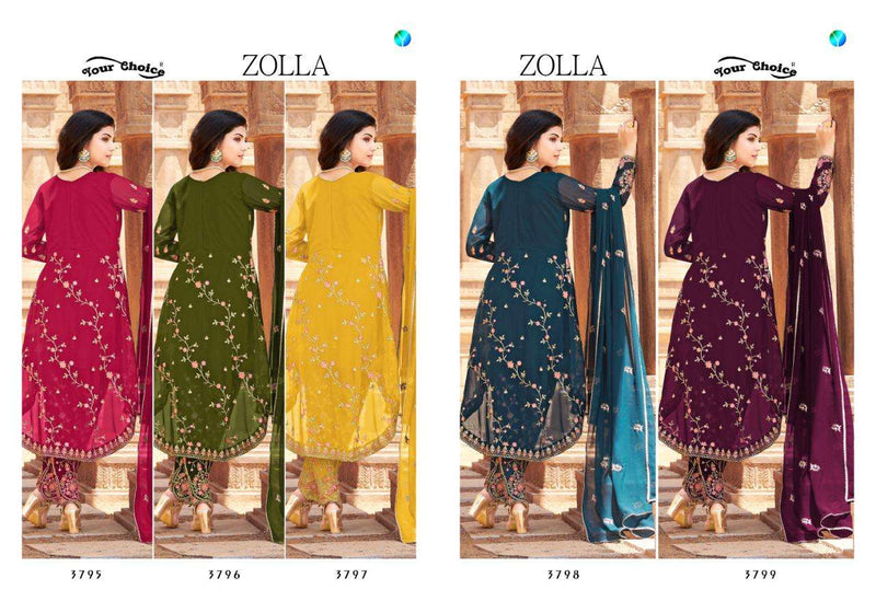 Your Choice By Zolla Georgette Embroidery Work Salwar Suits