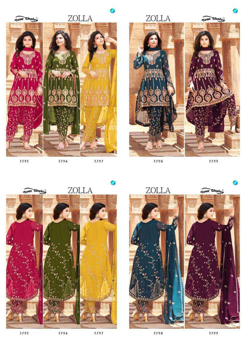Your Choice By Zolla Georgette Embroidery Work Salwar Suits