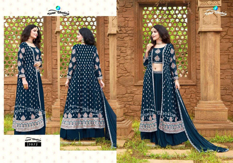 Your Choice Gucee Blooming Georgette Heavy Work Partywear Salwar Suit