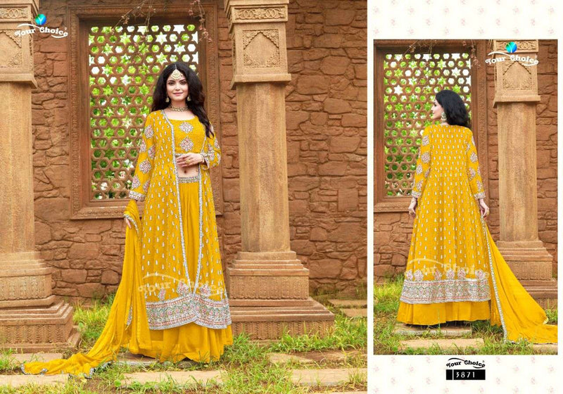 Your Choice Gucee Blooming Georgette Heavy Work Partywear Salwar Suit