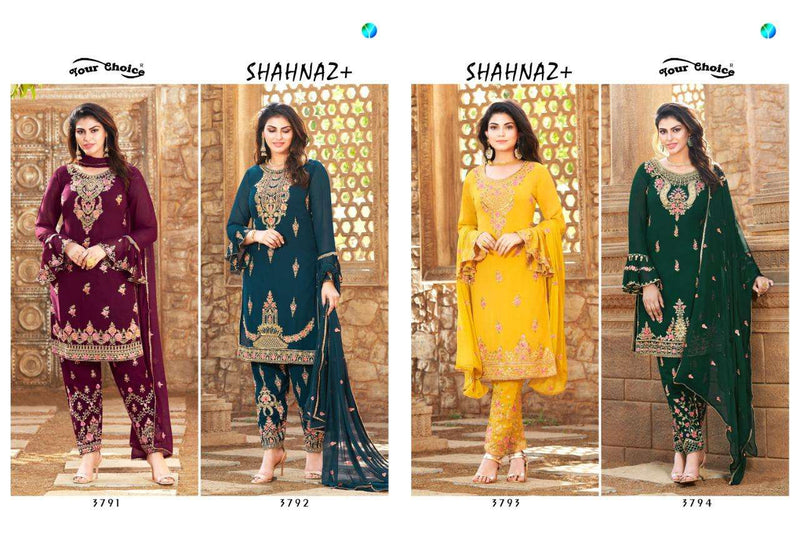 Your Choice Shahnaz Plus Blooming Georgette Partywear Salwar Suit