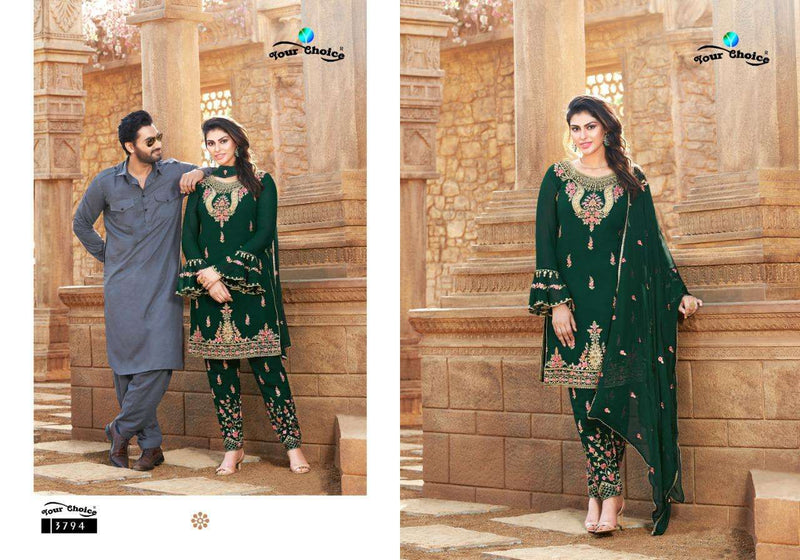 Your Choice Shahnaz Plus Blooming Georgette Partywear Salwar Suit