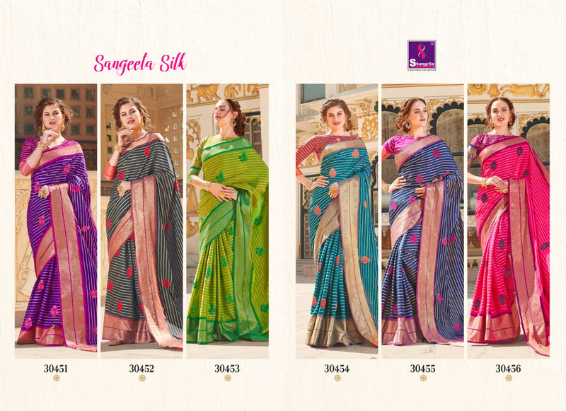 Shangrila Prints Sangeeta Silk Fancy Ethnic Wear Sarees In Handloom Silk