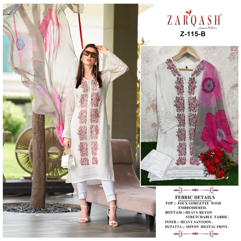 Zarqash Dno Z 115 Georgette With Fancy Embroidery Work Stylish Designer Pakistani Fancy Pret Kurti