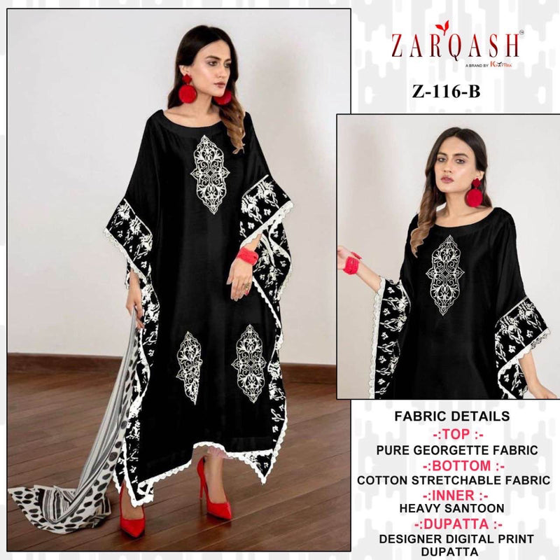 Zarqash Dno Z 116 Georgette With Heavy Embroidery Work Stylish Designer Party Wear Fancy Kurti