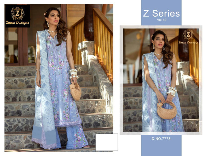 Ziaaz Designs Z Series Vol 12 Cotton Semi Stitched Embroidered Wedding Wear Salwar Suits