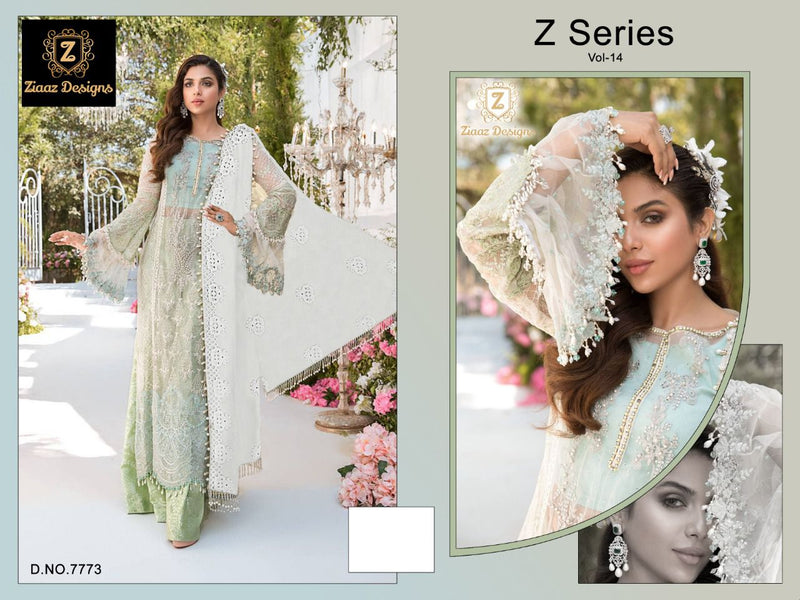 Ziaaz Designs Z Series Vol 14 Georgette Pakistani Style Hand Worked Embroidered Party Wear Salwar Suits