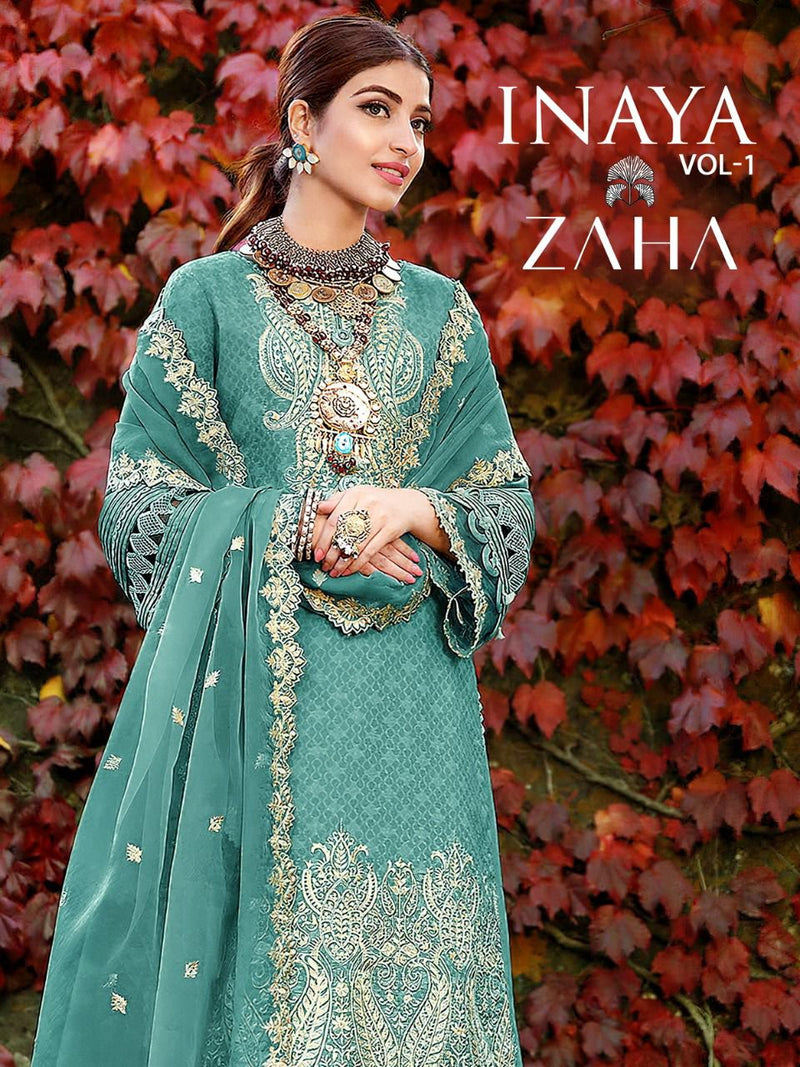 Zaha Inaya Vol 1 Georgette With Heavy Embroidery Work Stylish Designer Pakistani Salwar Kameez