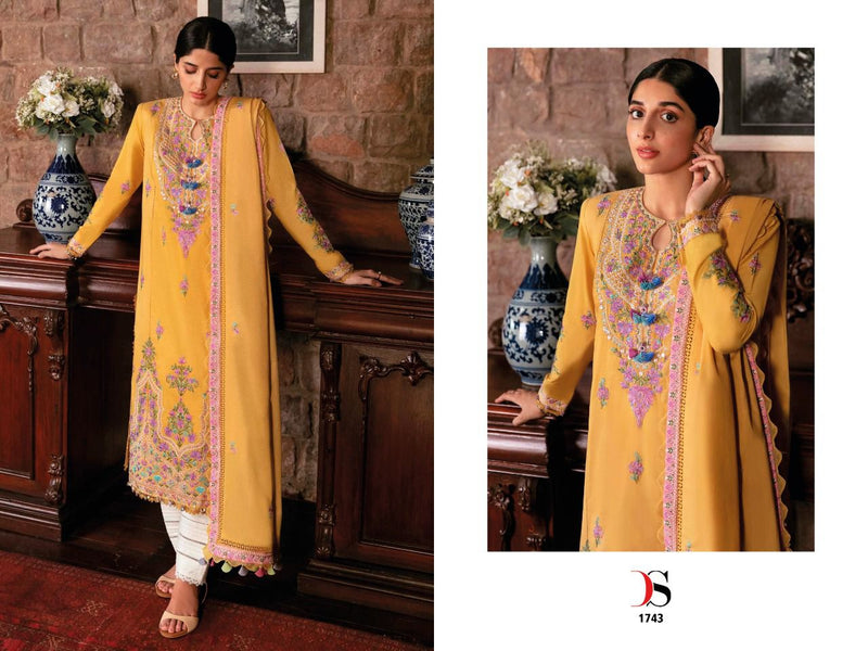 Deepsy Suit Dno 1741 To 1745 Cotton With Heavy Embroidery Stylish Designer Party Wear Salwar Kameez