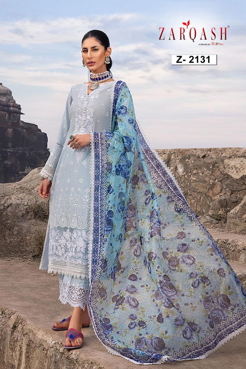 Zarqash Zainab Chikankari 22 Cotton Heavy Embroidered Pakistani Style Party Wear Salwar Suits