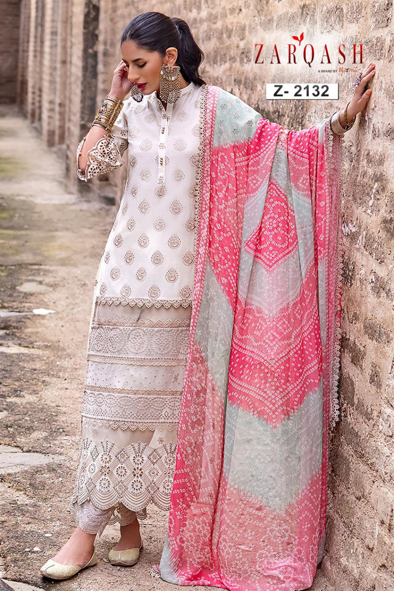 Zarqash Zainab Chikankari 22 Cotton Heavy Embroidered Pakistani Style Party Wear Salwar Suits