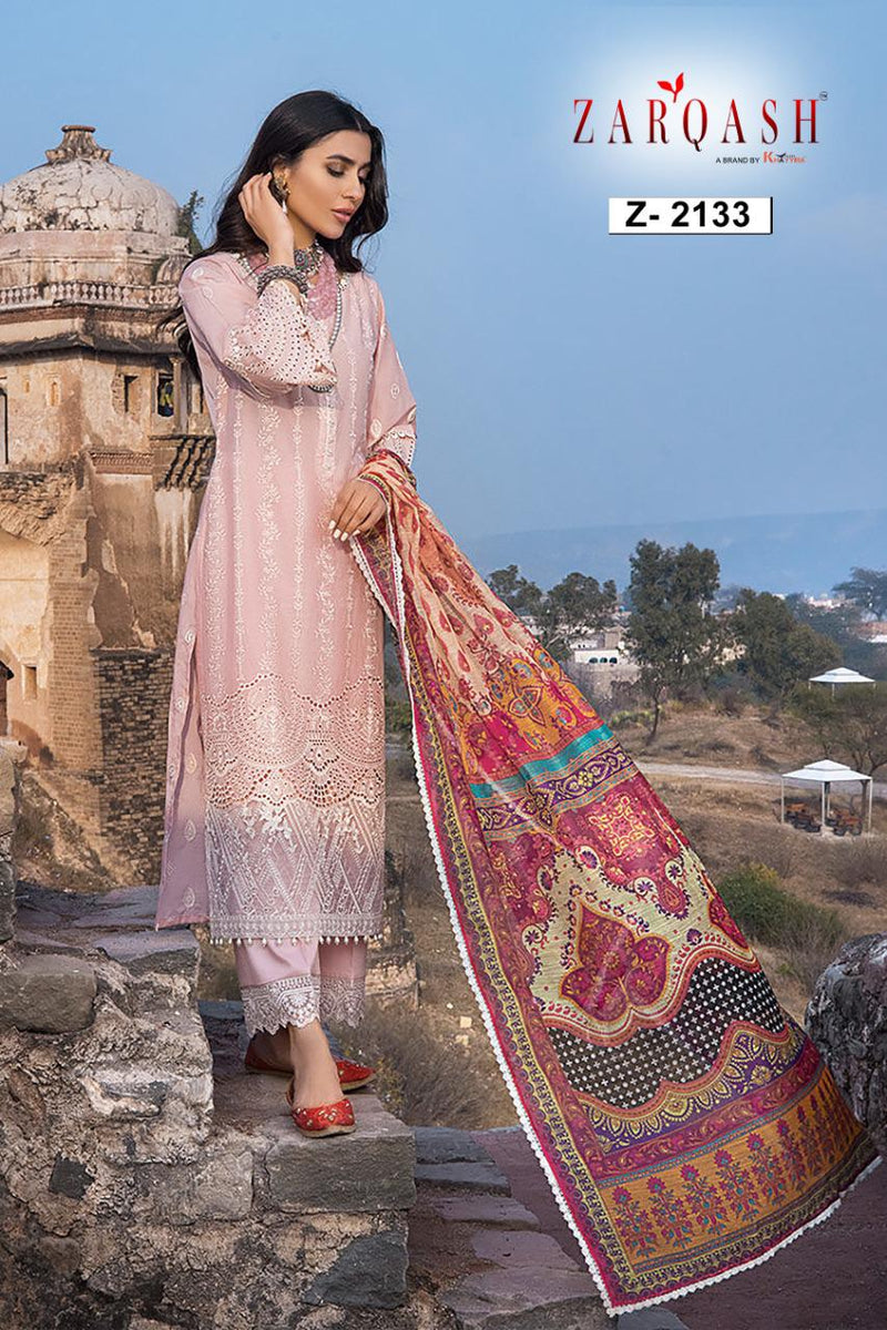 Zarqash Zainab Chikankari 22 Cotton Heavy Embroidered Pakistani Style Party Wear Salwar Suits