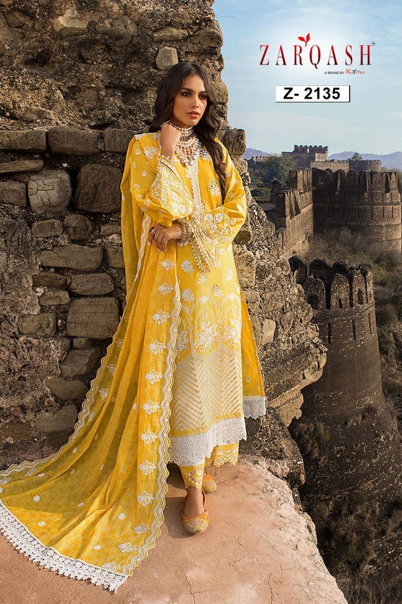 Zarqash Zainab Chikankari 22 Cotton Heavy Embroidered Pakistani Style Party Wear Salwar Suits