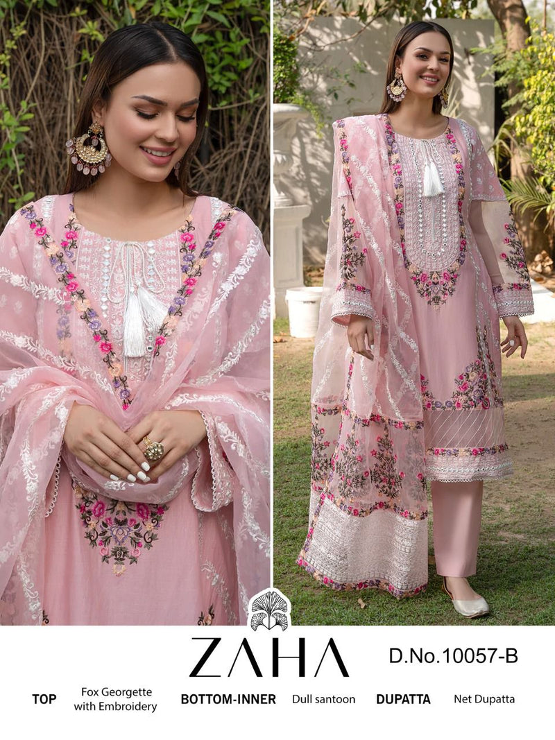 Zaha Zainab Chottani 10057 B Georgette With Heavy Embroidery Work Stylish Designer Party Wear Salwar Kameez