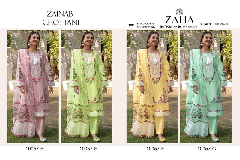 Zaha Zainab Chottani 10057 F Georgette With Heavy Embroidery Work Stylish Designer Party Wear Salwar Kameez