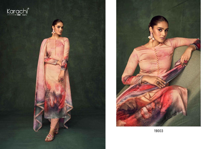 Kesar Karachi Prints Zara Jam Satin Digital Printed Party Wear Salwar Suits