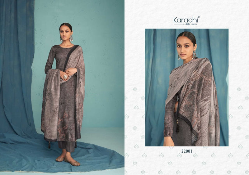 Karachi Zara Jam Satin With Printed Stylish Designer Festive Wear Salwar Suit