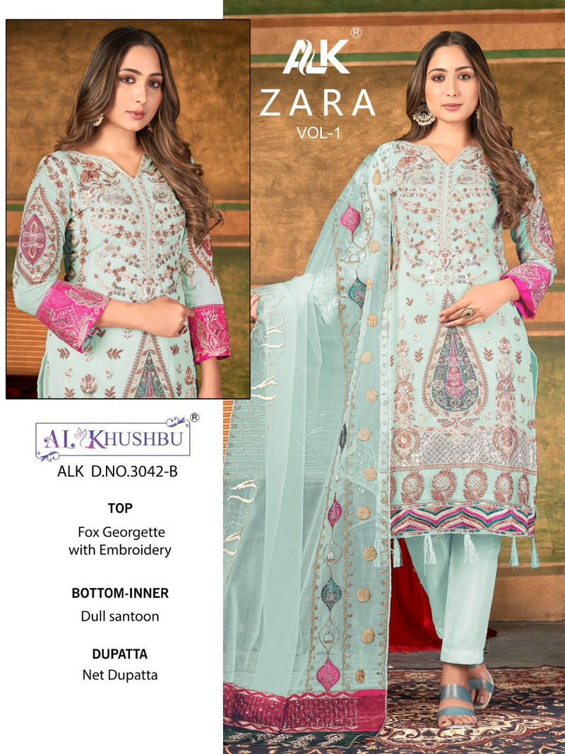 Al Khushbu Zara Vol 1 Georgette With Heavy Embroidery Work Stylish Designer Festive Wear Salwar Kameez