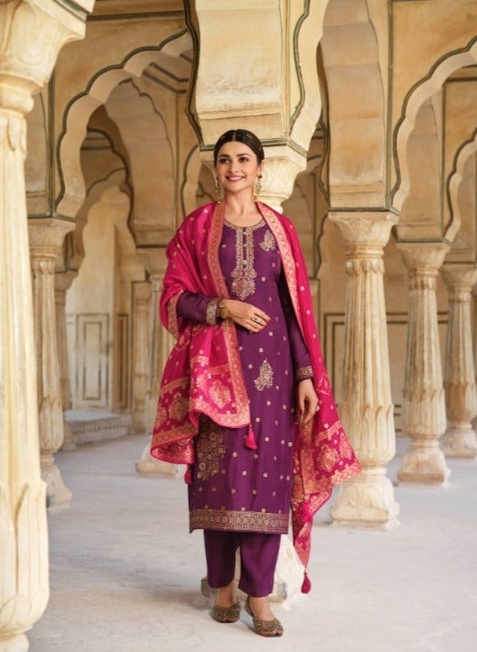 Vinay Fashion Kaseesh Zardosi 4 Dola Jacquard Designer Salwar Suits