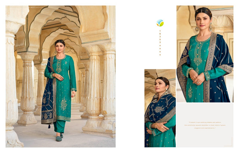 Vinay Fashion Kaseesh Zardosi 4 Dola Jacquard Designer Salwar Suits