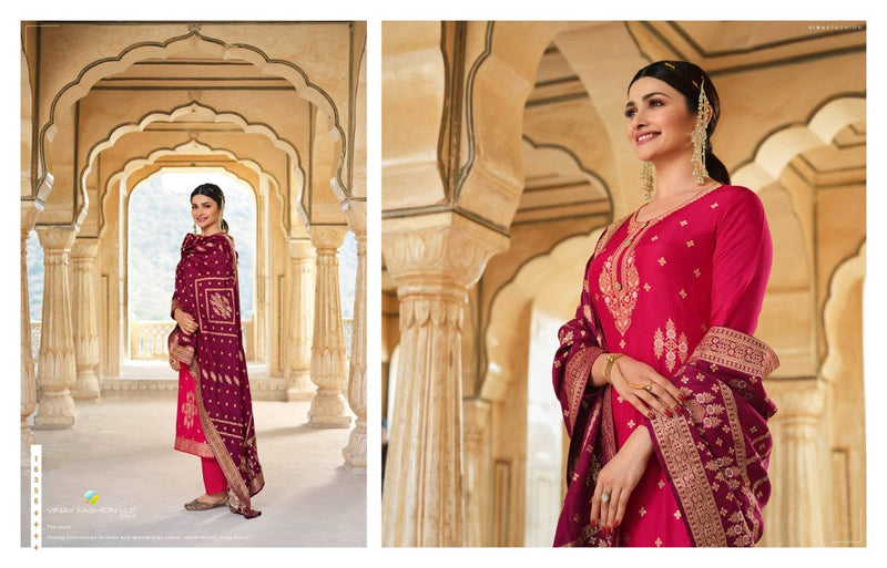 Vinay Fashion Kaseesh Zardosi 4 Dola Jacquard Designer Salwar Suits