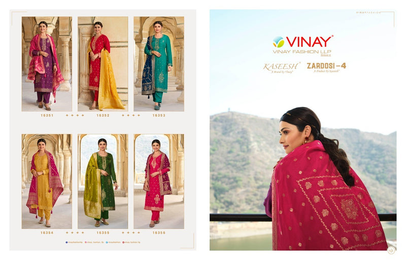 Vinay Fashion Kaseesh Zardosi 4 Dola Jacquard Designer Salwar Suits