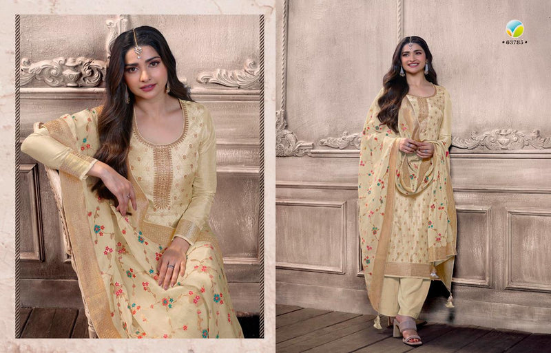 Vinay Fashion Kaseesh Zardosi Vol 6 Embroidery Double Zari Dola Jacquard Self Weaved Fancy Designer Partywear Salwar Suit